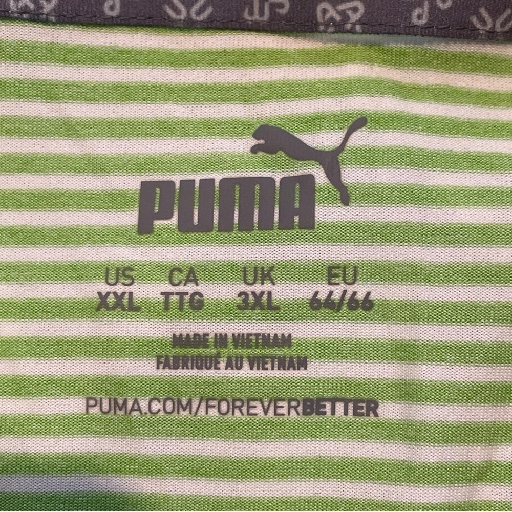 Puma Polo Shirt Mens XXL Striped Golf Short Sleeve Logo Lightweight Collared - Picture 15 of 16